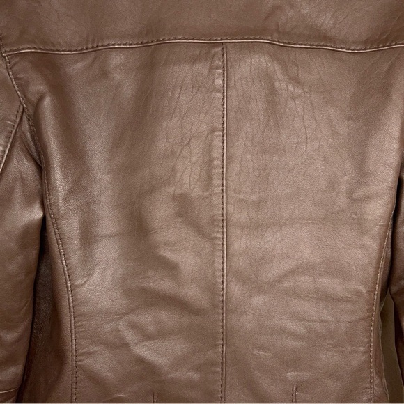 SMALL VINTAGE 90s LAMBSKIN LEATHER JACKET LIZ CLAIBORNE BUTTON CLOSURE - Picture 9 of 12
